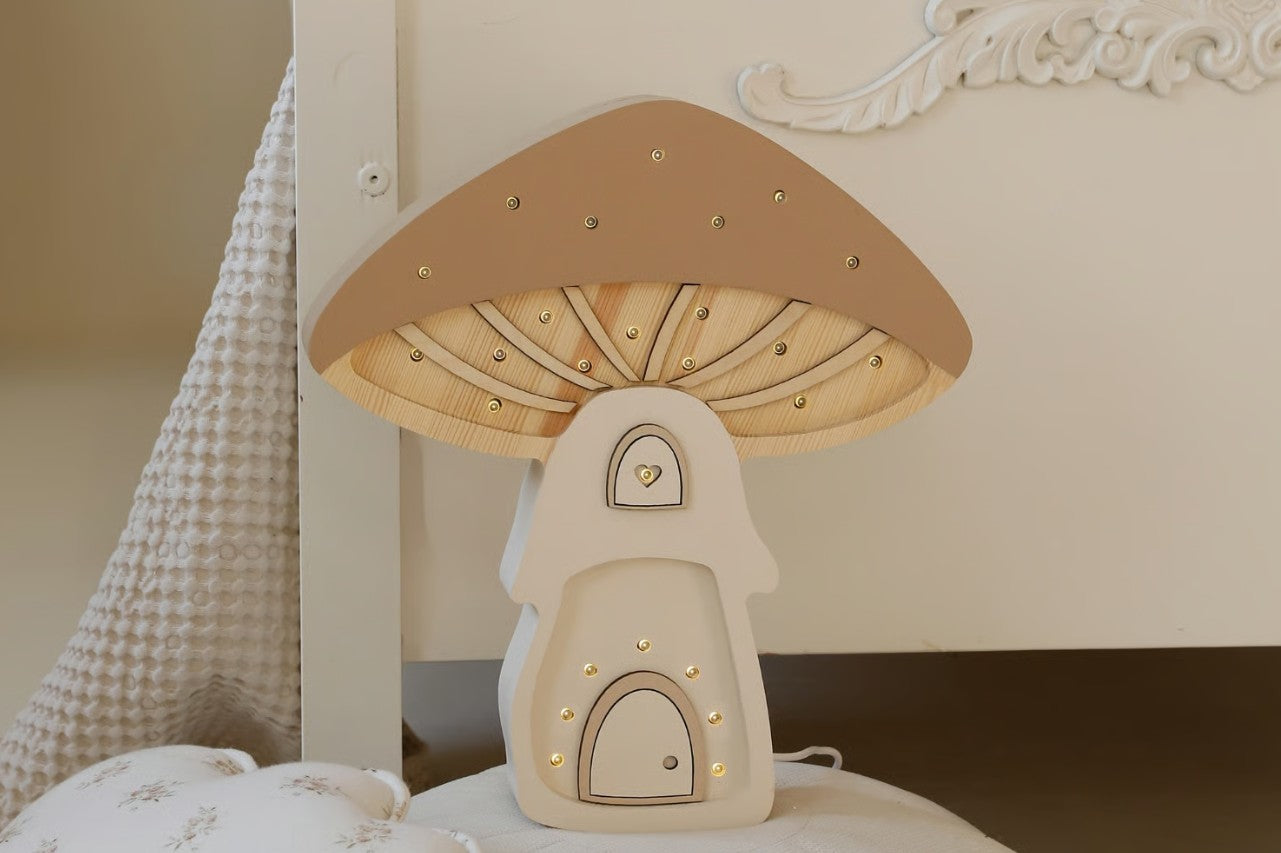 Lampka nocna LED Grzybek Cappuccino – Little Lights
